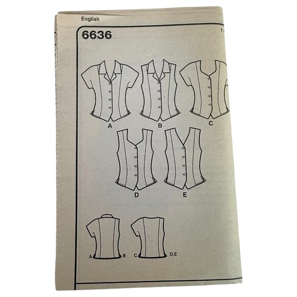 New Look 6636 Sewing Pattern Five Blouse Variations Size12-24 Womens Tops Uncut - Picture 4 of 7
